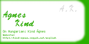 agnes kind business card